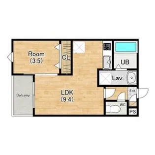 シエーナ川西美園【0102号室】の間取り