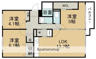 北緑丘第4住宅第18号棟【5階】の間取り
