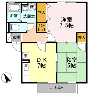 シャルマン小戸【202号室】の間取り