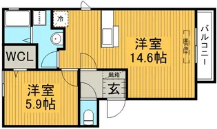 カーサ コモドⅢ【1階】の間取り