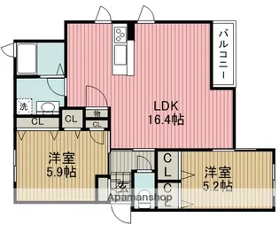 シャーメゾンしぶたに【1階】の間取り
