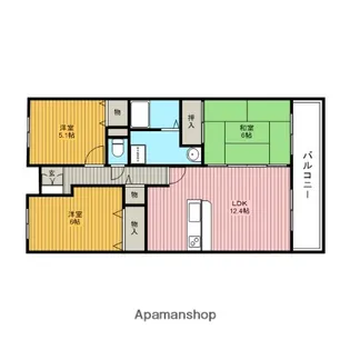 サニークレスト常福寺【1階】の間取り