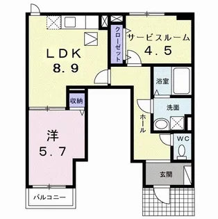 ラ・フルール【1階】の間取り