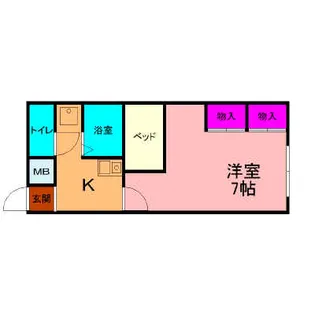 レオパレスさくら【203号室】の間取り