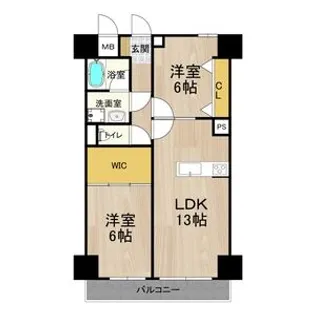 パークモダン住之江公園【6階】の間取り