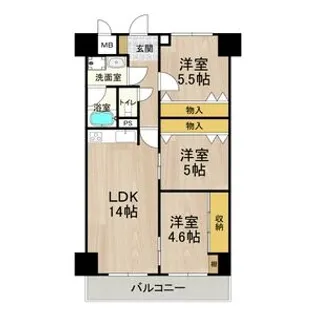 パークモダン住之江公園【8階】の間取り