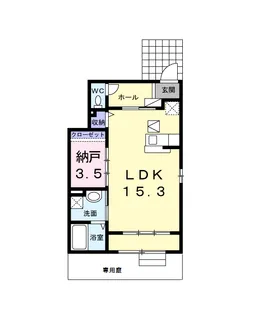 1LDKの間取り画像