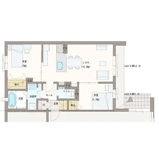 ジューンベリーガーデン北畠【1階】の間取り