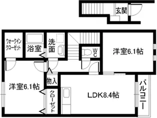 パラシェンプレ【101号室】の間取り