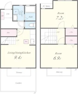 エスポアールナカタニ【1階】の間取り