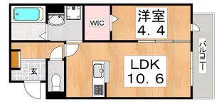 ADONIS COURT 加美NEXT【103号室号室】の間取り