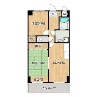 デイグラン長居公園【103号室】の間取り