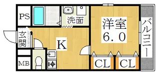 ピアチェーレ文の里【6階】の間取り