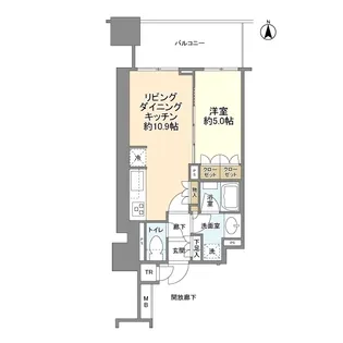 クレヴィアタワー御堂筋本町【0706号室】の間取り