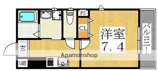 プルミエール北田辺【1階】の間取り