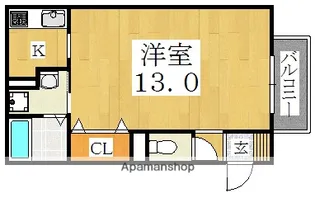ルナハイツ【1階】の間取り