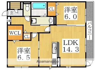 エクセル コート【3階】の間取り