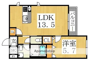 カーサクオリタ【3階】の間取り