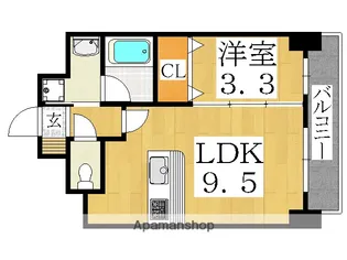 ペリドット長居公園【3階】の間取り