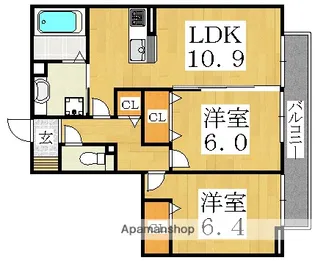 ELITE CHATEAU(清水丘)【2階】の間取り