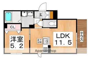 エクセレンス田辺【1階】の間取り