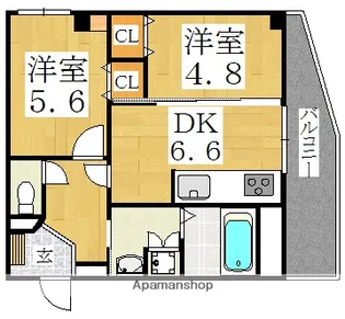 ヴェヌスタ西田辺【4階】の間取り