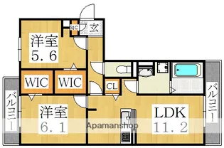 シンフォリアユザトA棟【2階】の間取り