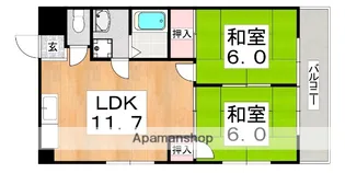 コーポ朋栄【4階】の間取り