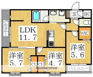 シャーメゾン デュ エテルノ【3階】の間取り