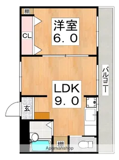 大阪府大阪市東住吉区田辺6丁目【マンション】の間取り