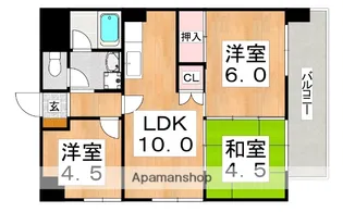 白鷺パークサイドハウス【3階】の間取り