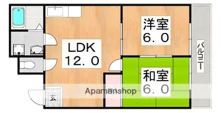 2LDKの間取り画像