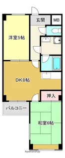 万代東 マンション【2階】の間取り