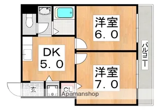 クレール針中野【2階】の間取り