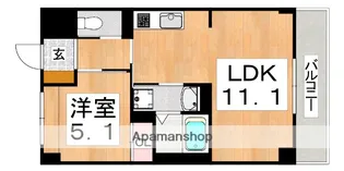 ユニヴァリィ セントラルコート長居【1階】の間取り