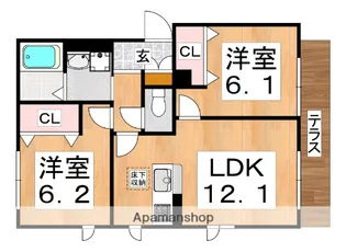 シャーメゾンアンビシア【1階】の間取り