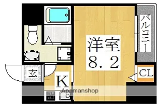 ブルービー田辺駅前【6階】の間取り
