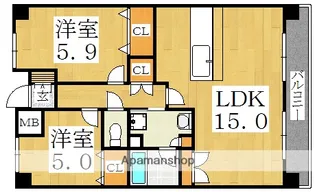 ハーヴェスト今川 2番館【3階】の間取り