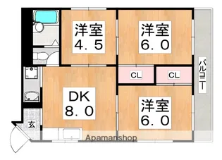 グリーンコーポラス若松【2階】の間取り