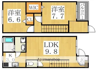 大阪府大阪市平野区喜連4丁目【アパート】の間取り