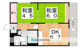 大阪府大阪市住吉区苅田3丁目【マンション】の間取り
