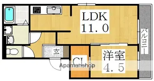 パインフローリッシュ【1階】の間取り