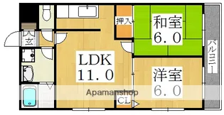 大阪府大阪市東住吉区湯里6丁目【マンション】の間取り