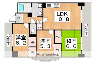 エレガンス巽【7階】の間取り