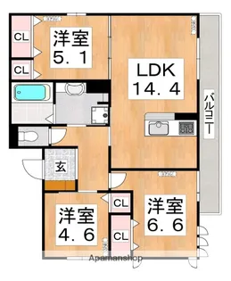 ディールーム南住吉トレボル【3階】の間取り