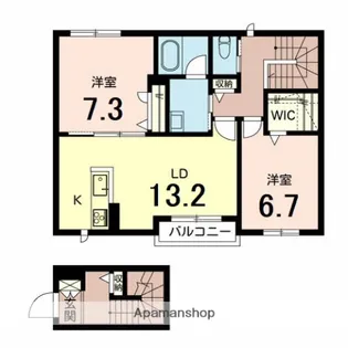 ケーズハモニー南植松【2階】の間取り
