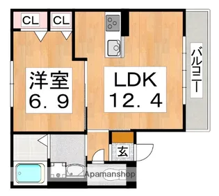 グランディール喜連【1階】の間取り