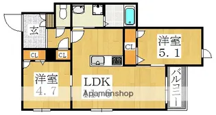 シャーメゾン吉野【2階】の間取り