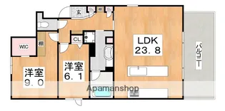 ヴィ—ブル帝塚山【1階】の間取り