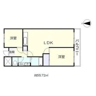 ヴィラスリースター鶴浜【2階】の間取り